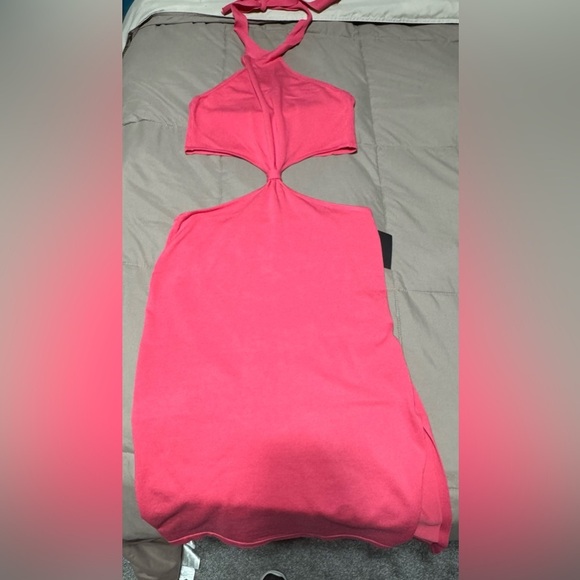 Lulus Dresses & Skirts - Lulu's Vibrant Pink Halter Dress with Cut-Out Sides Size XL